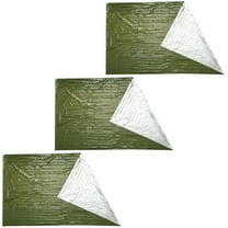 SOPOTUTU 3Pcs Olive Green Emergency Thermal Blanket for Hiking and Survival