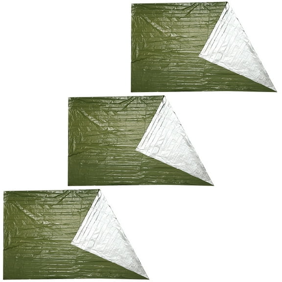 Worgeous  3 Pcs Camping Foldable Sleeping Emergency Blanket Outdoor Travel