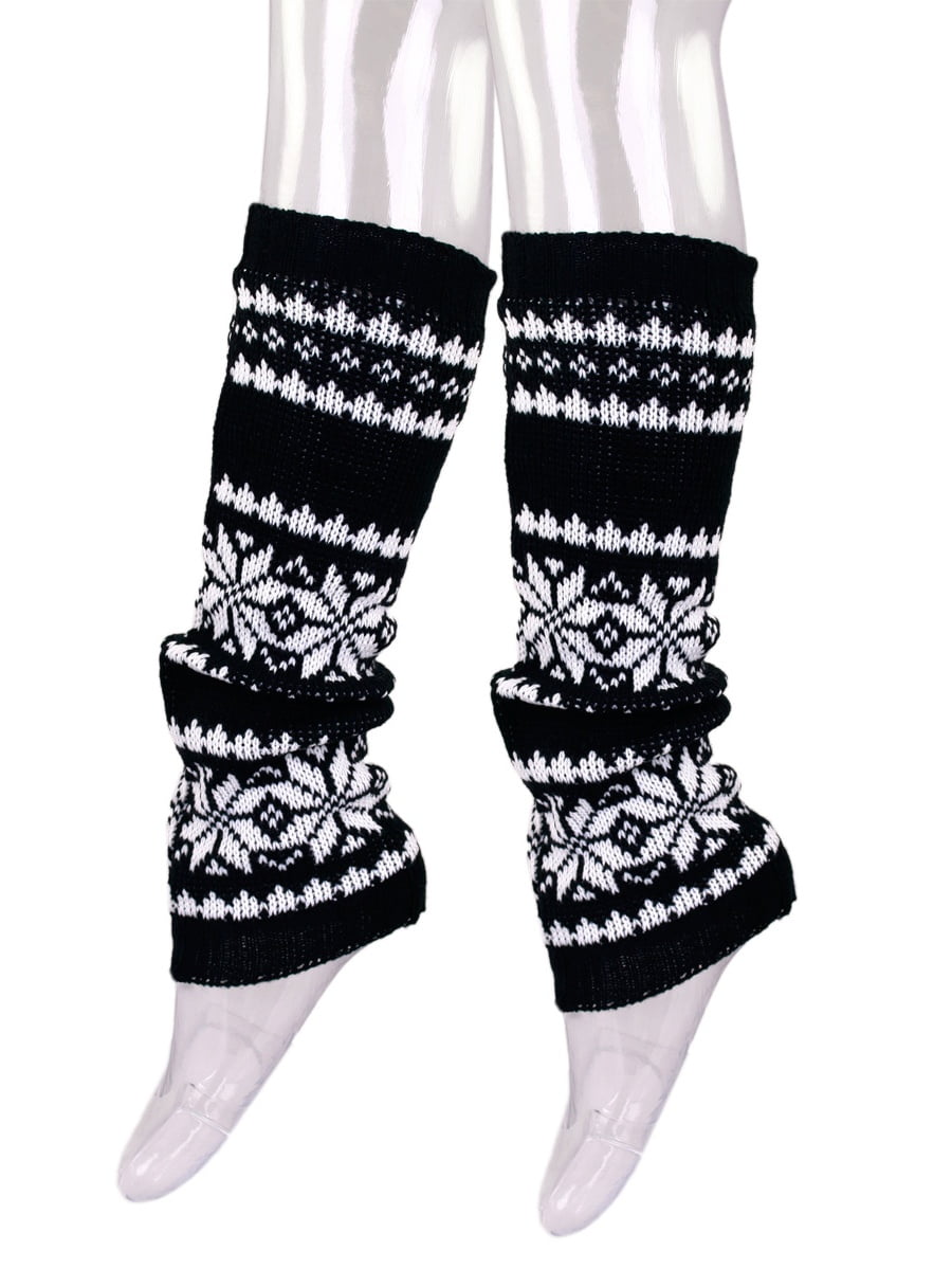 Soft Snowflake Knit Leg Warmers