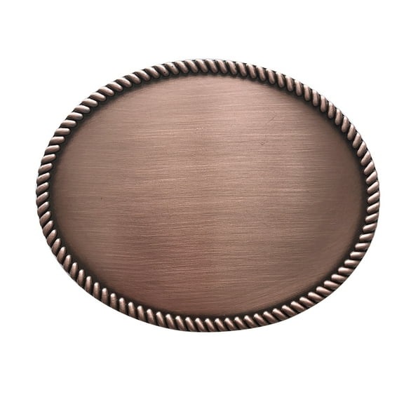 Antique Red Copper Western Rope Oval Custom Blank Belt Buckle