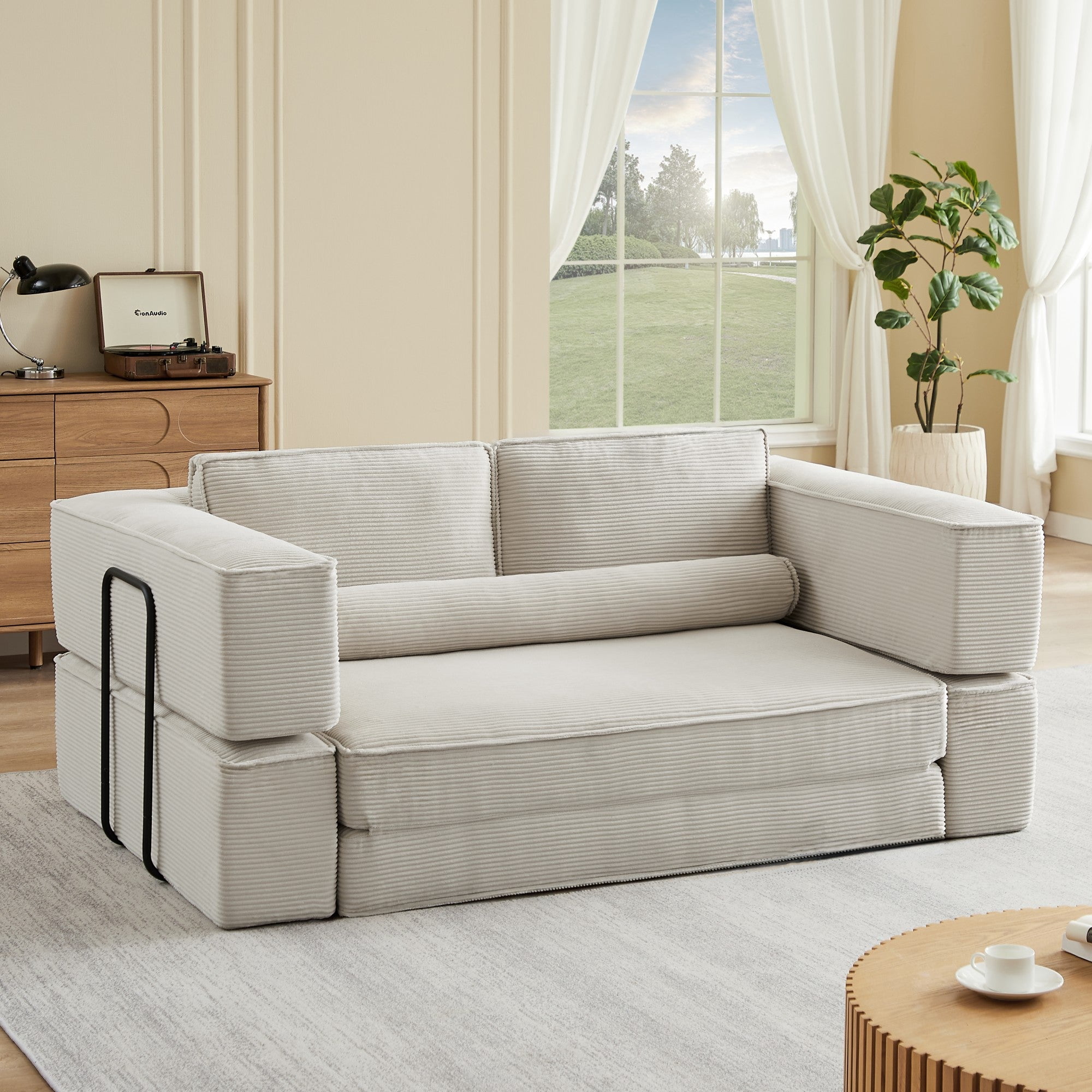 Sailvan Large Modern Corduroy Modular Sofa,Deep Seat Sectional Couch for Living Room,Versatile Building Block Sofa khaki