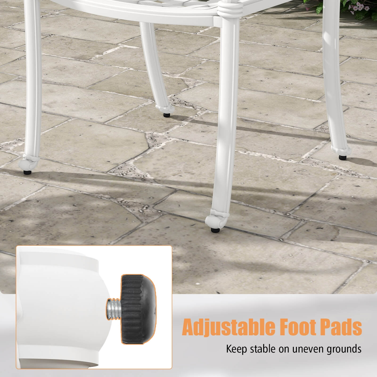 Gymax Set Of 2 Patio Cast Aluminum Armrest Chairs Dining Stackable Outdoor White