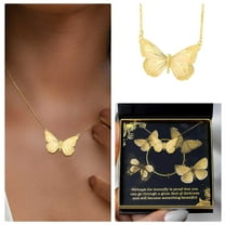 Kitecy Necklaces & Pendants Clearance! Butterfly Necklaces for Women Bohemia Jewelry Stainless Steel Chain Butterfly Pendants Necklaces Collier Femme Bridesmaid Gifts, Gold, 1Pc Necklace