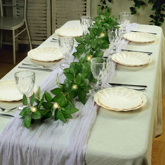 BalsaCircle 6 feet Green Artificial Rose Leaves Garland with LED Lights Party Wedding Reception Party Event Centerpieces Decorations