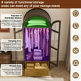 thumbnail image 2 of 71"H Arched Armoire Wardrobe Closet for Bedroom w/ Glass Door & LED Sensor Light, Wooden Wardrobe Closet Clothing Storage Cabinet w/1 Drawer & Hanging Rod, 2 of 10