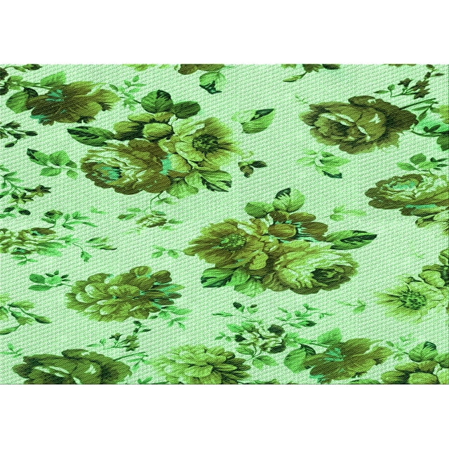 Ahgly Tapis Rectangulaire Lavable en Machine Intérieur Transitionnel Vert Lime Foncé, 8 Pieds x 10 Pieds