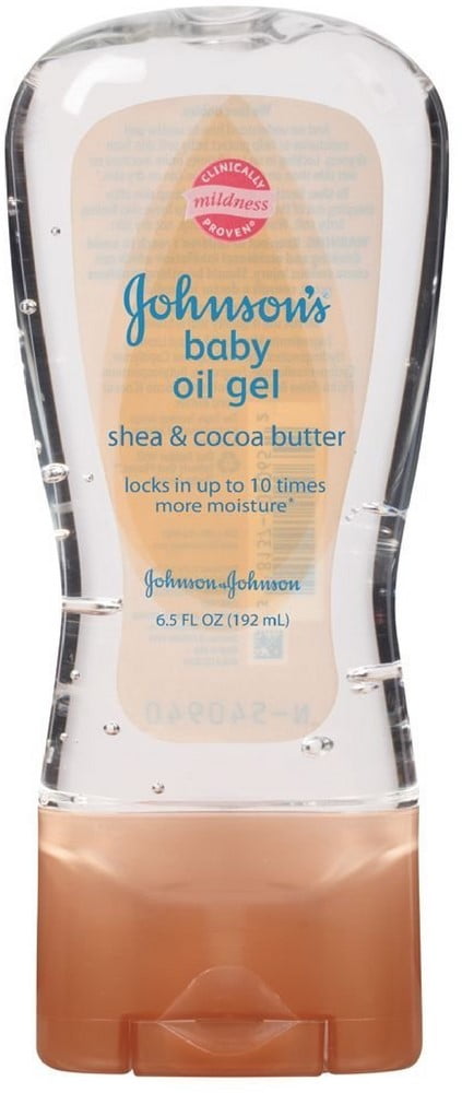 Johnson's Baby Oil Gel, Shea & Cocoa Butter, 6.5oz (Pack of 2)