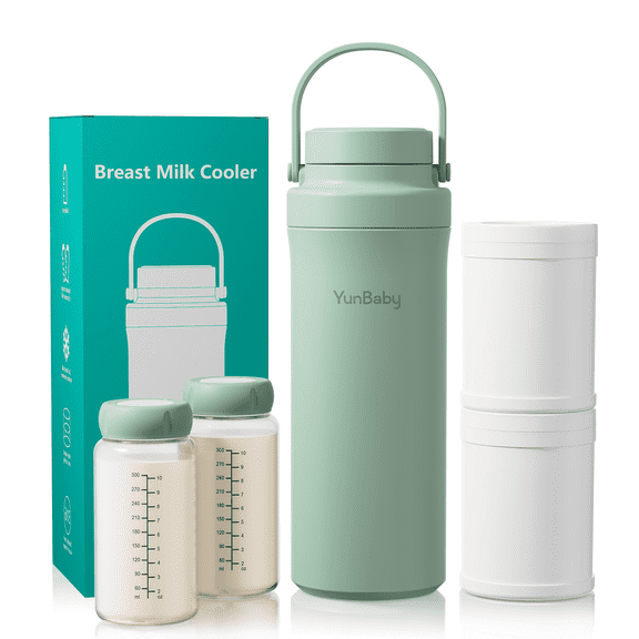 YunBaby 22oz Stainless Steel Breast Milk Cooler, 30-Hour Ice Retention, Portable & Reusable, Includes Gel Ice Pack, Perfect for Travel, Work, or Daycare – Baby Essentials