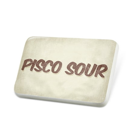 Porcelein Pin Pisco Sour Cocktail, Vintage style Lapel Badge –
