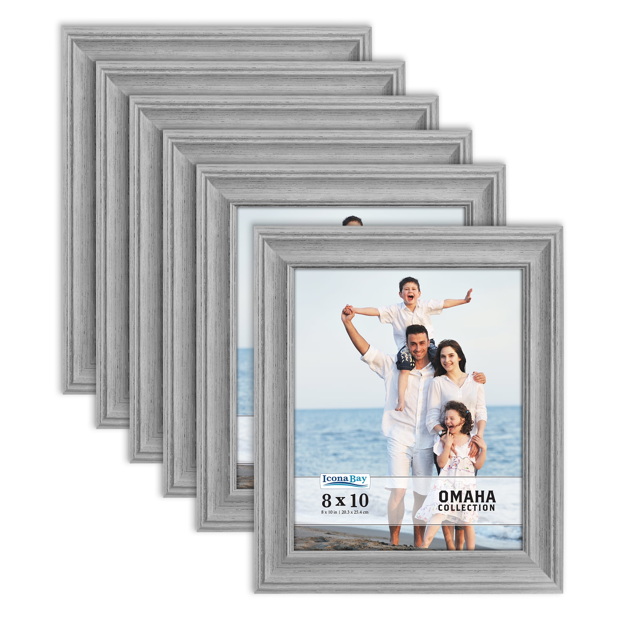 Icona Bay 8x10 Farmhouse Gray Picture Frames, Modern Farmhouse Style, 6