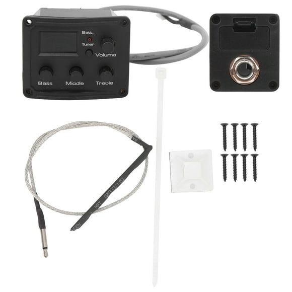 Ecualizador de pastillas para ukelele, sintonizador de color con pantalla LED, caja eléctrica, ecualizador de 3 segmentos, musical