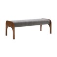 thumbnail image 5 of HOQBN Upholstered Long Bench, Modern Dining Bench with Soft Chenille Fabric &Rubber Wood Legs for Kitchen Table, Bedroom, Entryway Grey, 5 of 6