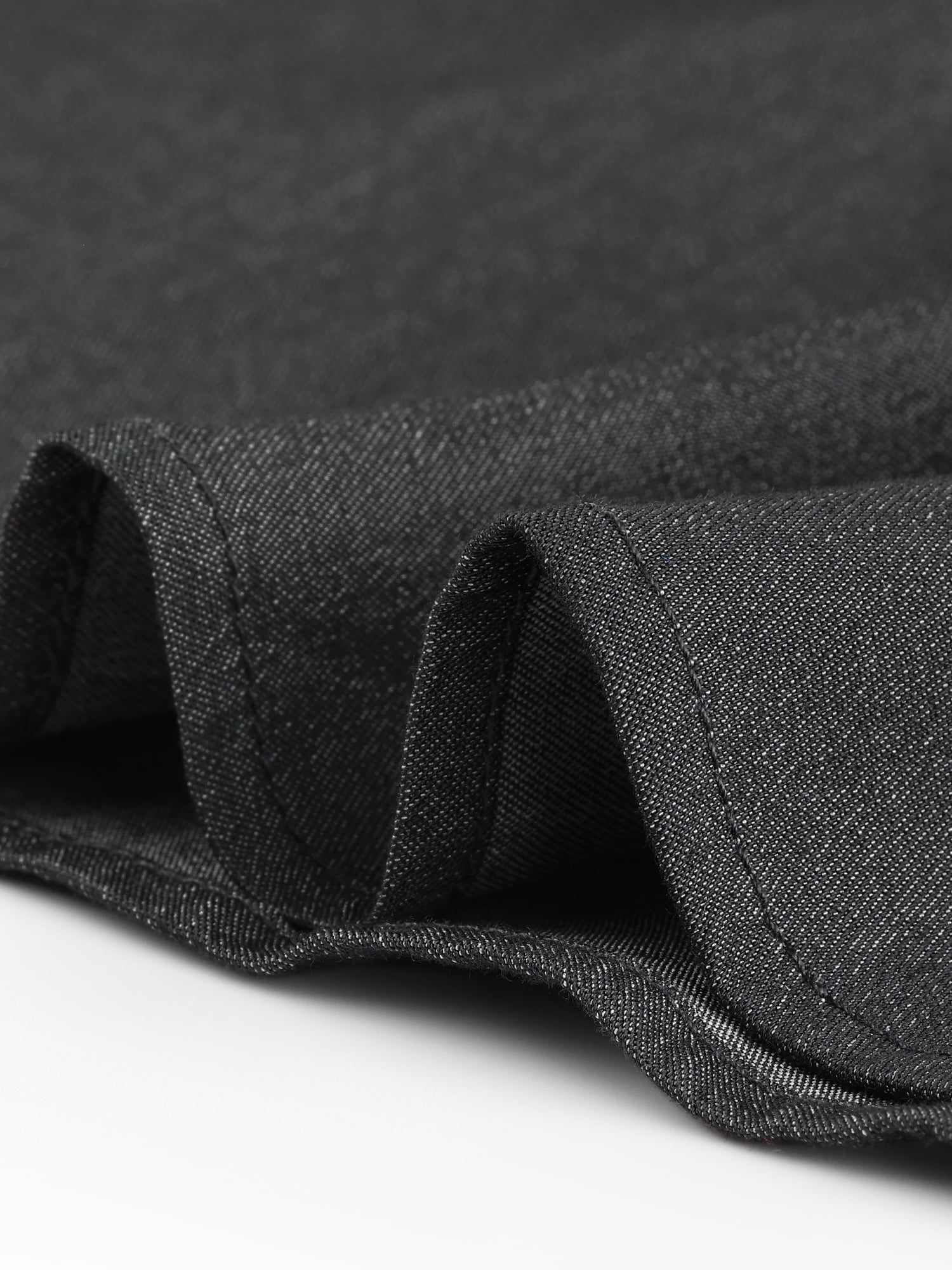 Unique Bargains Women's Plus V Neck Short Sleeve A-Line Denim Dresses 3X Grey Black