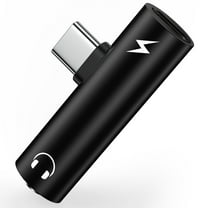 USB C to 3.5mm Headphone and Charger Adapter,ABCPOW 1Pack 2 in 1 USB C to Aux Audio Jack Cable Android Phone Charger Cord Type C Fast Charging Dongle Cord for iPhone 16 15 Samsung Earphones Adapter