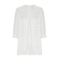 thumbnail image 3 of 3/4 Sleeve Cardigan for Women Lightweight Summer Kimonos Chiffon Cover Ups Loose Beach Swimwear Cover up 2025 Cardigans for Lady Trendy White L, 3 of 8