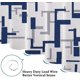 thumbnail image 5 of Navy and White Cortina de ducha azul Stall, cortinas azules y blancas, cortina de ducha moderna para duchas y bañeras de baño, 72 x 72 pulgadas de largo, ganchos incluidos, 5 of 5
