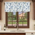 thumbnail image 6 of Spring Blue Floral Curtain Valances for Windows, Kitchen Valance Window Treatments Panel 2 Pack, Ombre Garden Flower Botanical Blooms Rod Pocket Short Curtains for Bathroom Bedroom 54 x 18 Inch, 6 of 8