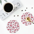 thumbnail image 4 of Yiaed Watermelon Print Leather Coasters for Drinks - Cup Coasters Coffee Table Kitchen Table Bar, Home & Office Gifts Handmade Drink Coasters-Octagon, 4 of 6