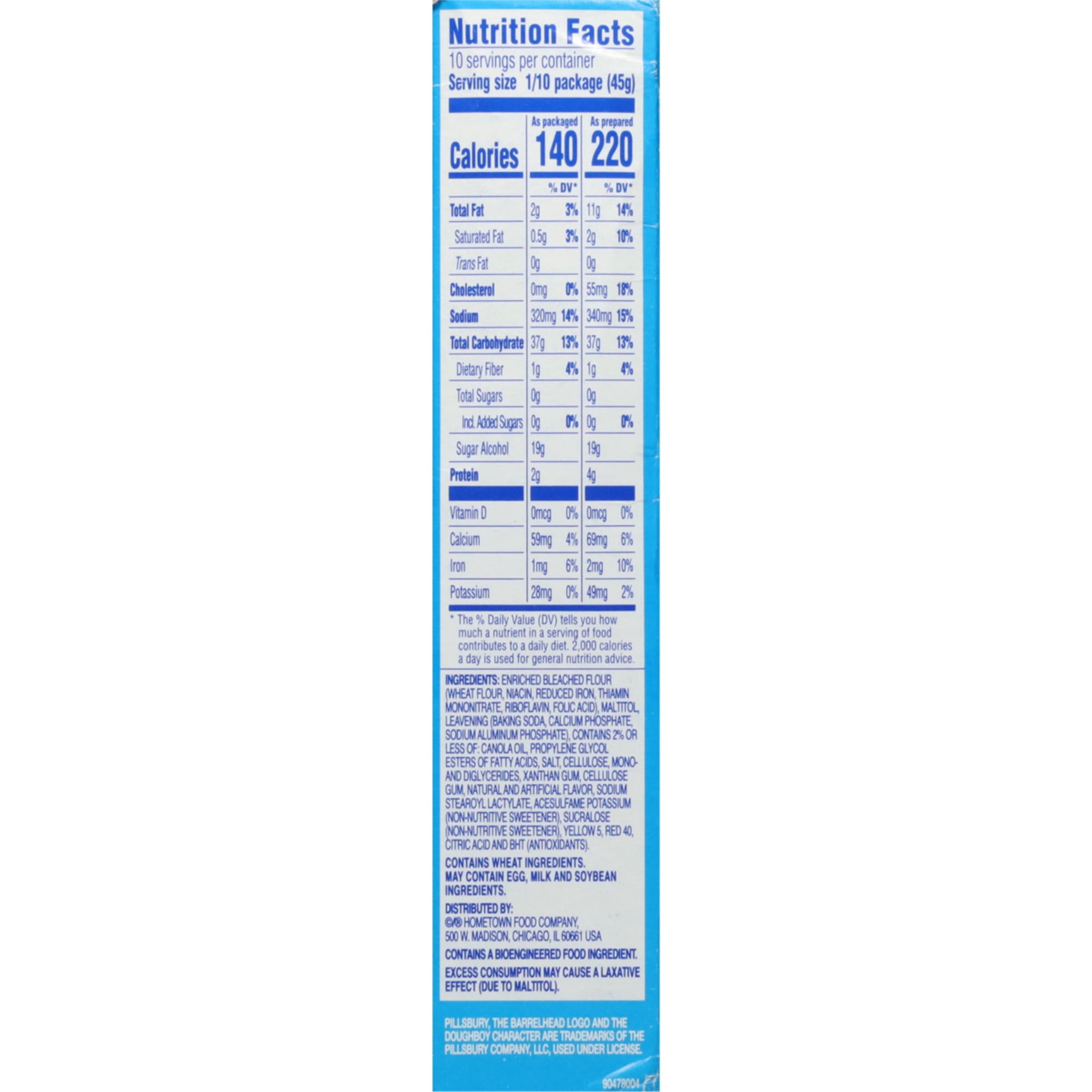 Pillsbury Zero Sugar Moist Supreme Yellow Premium Cake Mix, 16 oz Box