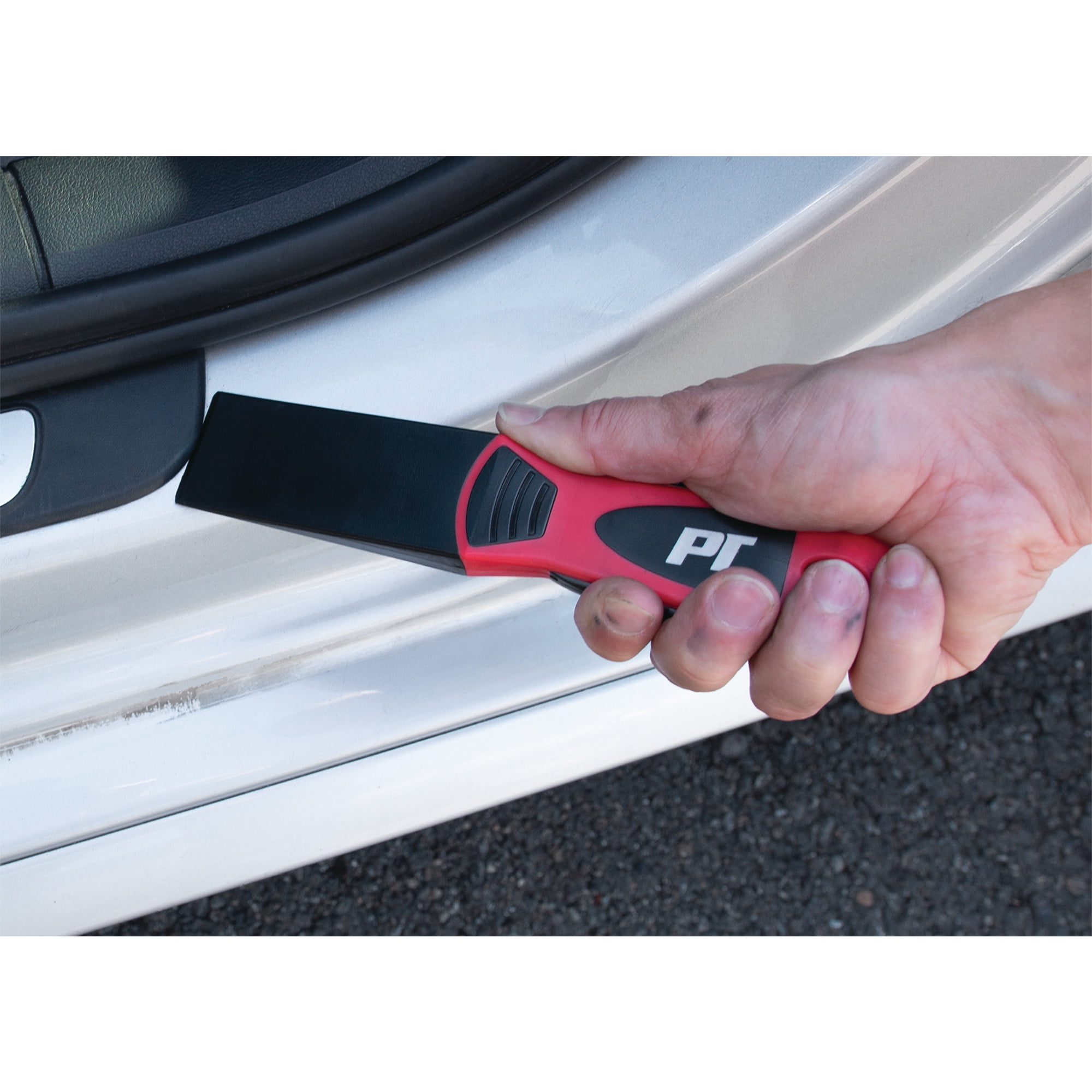 Performance Tool W83301 4-Piece Universal Trim Removal Tool Set, 4 Wedges, PVC and Nylon, For Safely Removing Door Panels, Dashboards, Bezels, and More, Red and Black