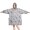 Blue Folk Bloom, variant on Blue Forget Me Not Wearable Blanket Hoodie, Flannel Oversized Sweatshirt Blanket with Sleeves & with Sleeves & Pockets, Comfort Gifts Ideas for Reading Watching TV and Relaxi