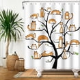 thumbnail image 2 of 72x84 Inch Cute Cat Shower Curtain for Kids Baby Cartoon Animals Funny Cats on Tree Shower Curtain for Bathroom Decor Fabric Polyester Waterproof Washable Accessories with Hooks, 2 of 6