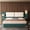 Green+Beige, variant on Luxury Modern King Size Upholstered Platform Bed Frame with Large Faux Leather Headboard and Bothside Shelves, Solid Wood Slats Support, No Box Spring Needed