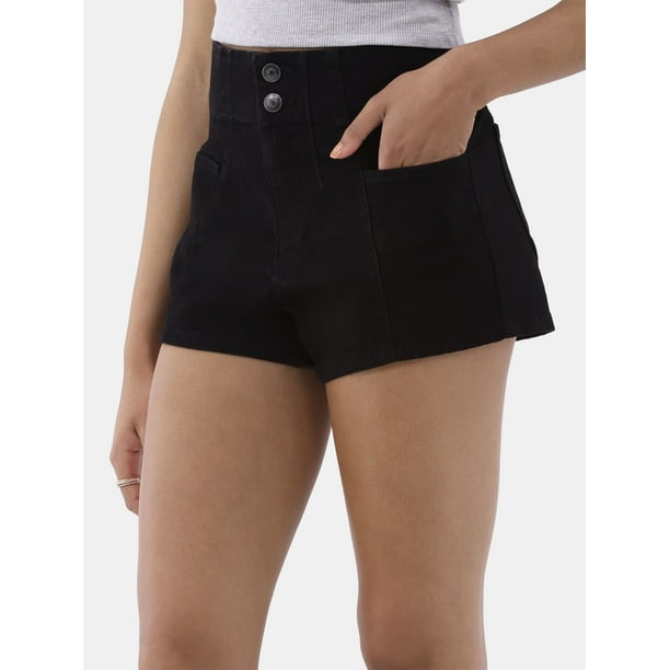 【BAON】Croy Pintuck Denim Short Pants No Boundaries Pintuck Denim Shorts, 3” Inseam, Women's