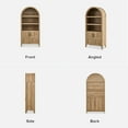 thumbnail image 5 of mopio Lauren 65.4" Arched Cabinet, 5-Tier Arched Bookcase with Doors and Shelves, Arched Bookshelf with Storage, Kitchen Pantry Cabinet, Wooden Storage Cabinet for Living Room, Kitchen (Oak), 5 of 10