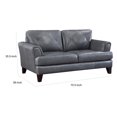 thumbnail image 5 of Lisa 71 Inch Loveseat- Gray Top Grain and Split Leather Brown Solid Wood, 5 of 6