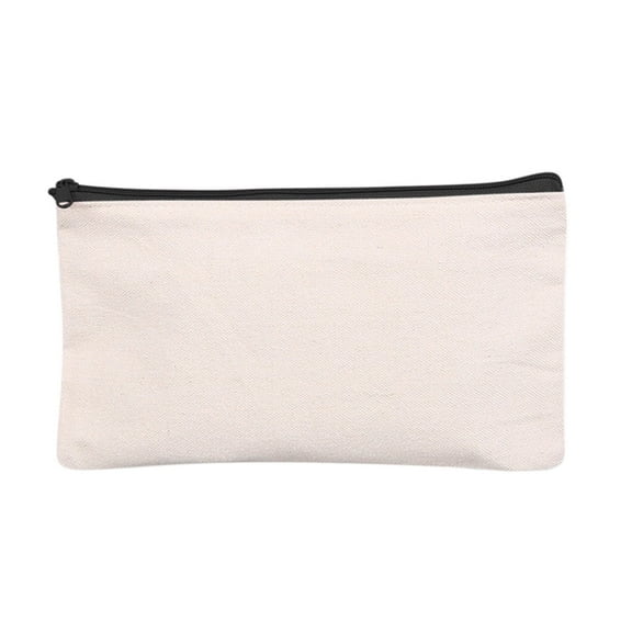 SHENGXINY Pencil Case, Pencil Pouch Blank Canvas Zipper Pouch Diy Craft Multi-Purpose Travel Bag Dark Gray