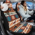 thumbnail image 2 of Uorisanigo Car Seat Cover Front Seats Only Full Set of 2, Ethnic Aztec Horse High Back Bucket Seat Cover Universal Fit Most Truck SUV Vans Auto Accessories Interior Cushion Protectors, 2 of 7