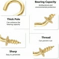 thumbnail image 3 of TALENO 100Pcs 1/2-Inch Cup Hooks Ceiling Hooks,Metal Screw-in Hooks,Gold, 3 of 5