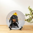thumbnail image 6 of Balery Dachshund Sitting in Bathtub Print Bone China Decorative Plate Ceramic Dinner Plates Art Crafts with Display Stand-6in, 6 of 6