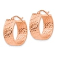 thumbnail image 2 of 14K Rose Gold Diamond Cut Hoop Earrings, 2 of 3