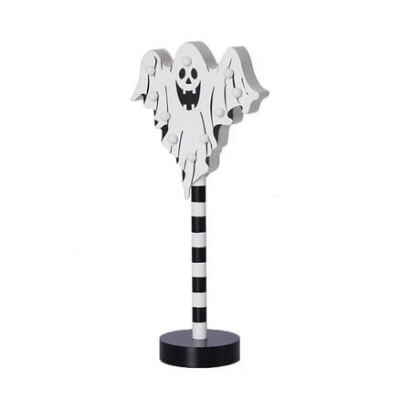 

Big Sale Nayueo 1*Light Little Night Light (Ghost) Halloween Led Pumpkin Bat Ghost Skull Wooden Decorative Night Light C