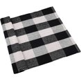 thumbnail image 2 of Tapis à Carreaux Noir et Blanc 100 % Coton Tapis de Porche, 2 of 5