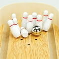 thumbnail image 2 of SUTENGDA 1 Set Mini Bowling Game  Mini Wooden Desktop Bowling Game Mini Tabletop Bowling Toy Classic Desk Ball Gift for Kids, 2 of 6