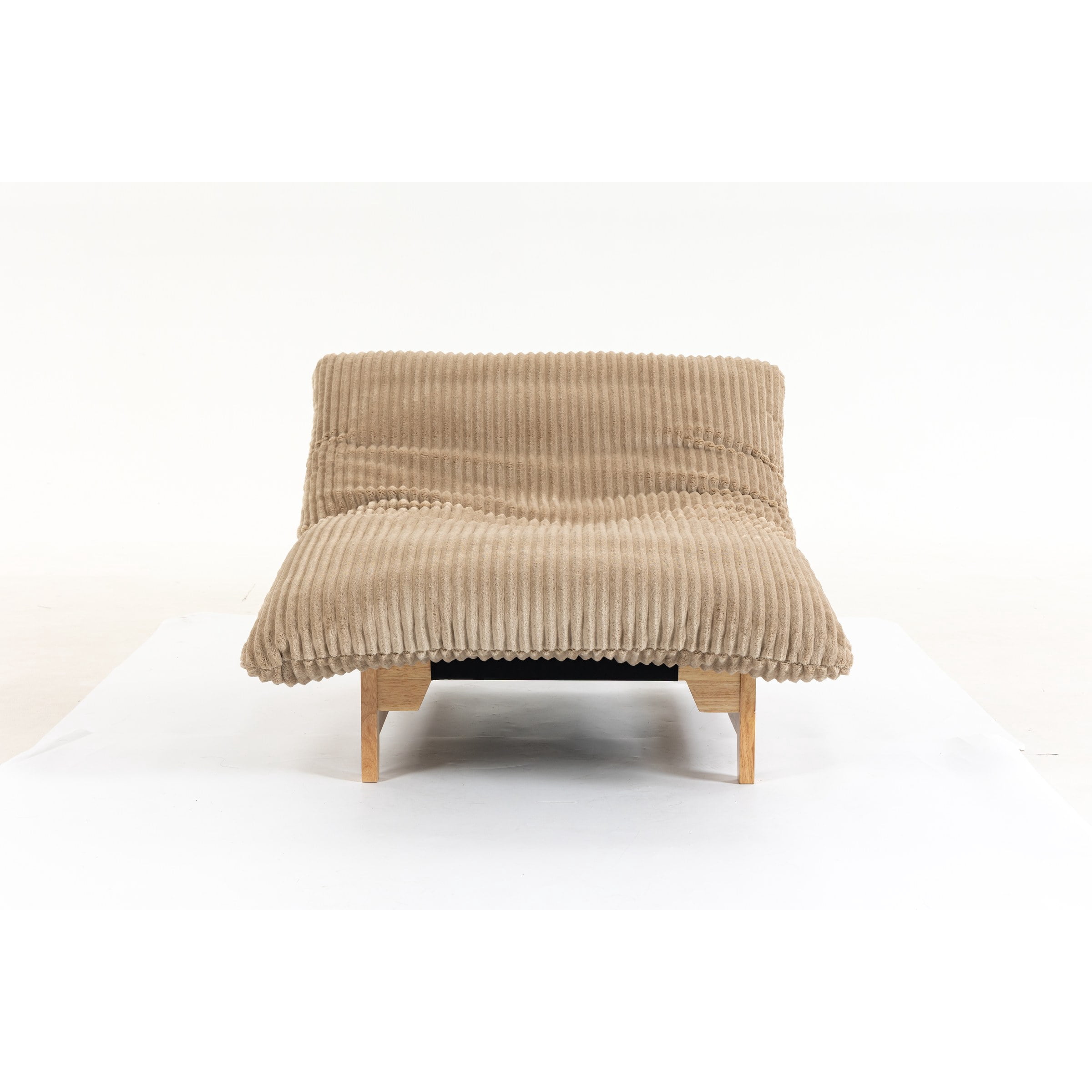 Bean Bag Chair For Adults With Solid Wood Frame,Accent Armless Lazy Sofa, Casual Single Sofa, Corduroy Fabric, For Living Room And Bedroom, With Backrest, Single Seat