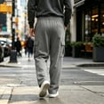 thumbnail image 5 of Lumtrix Mens Baggy Cargo Sweatpants With Pockets 2026 Trendy Causal Drawstring Waist Joggers Workout Active Sweat Pants Gray 2XL, 5 of 8