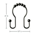 thumbnail image 3 of Better Homes & Gardens Rustproof Stainless Steel Double Easy Glide Shower Hooks, Matte Black, 12, 3 of 6