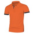 thumbnail image 4 of Akiihool Mens Polos Shirts Short Sleeve Big and Tall Men's Polo Shirts Regular Fit Cotton Golf Shirt Soft Breathable Business Casual Collared Tshirts (Orange,XXXXXXL), 4 of 4