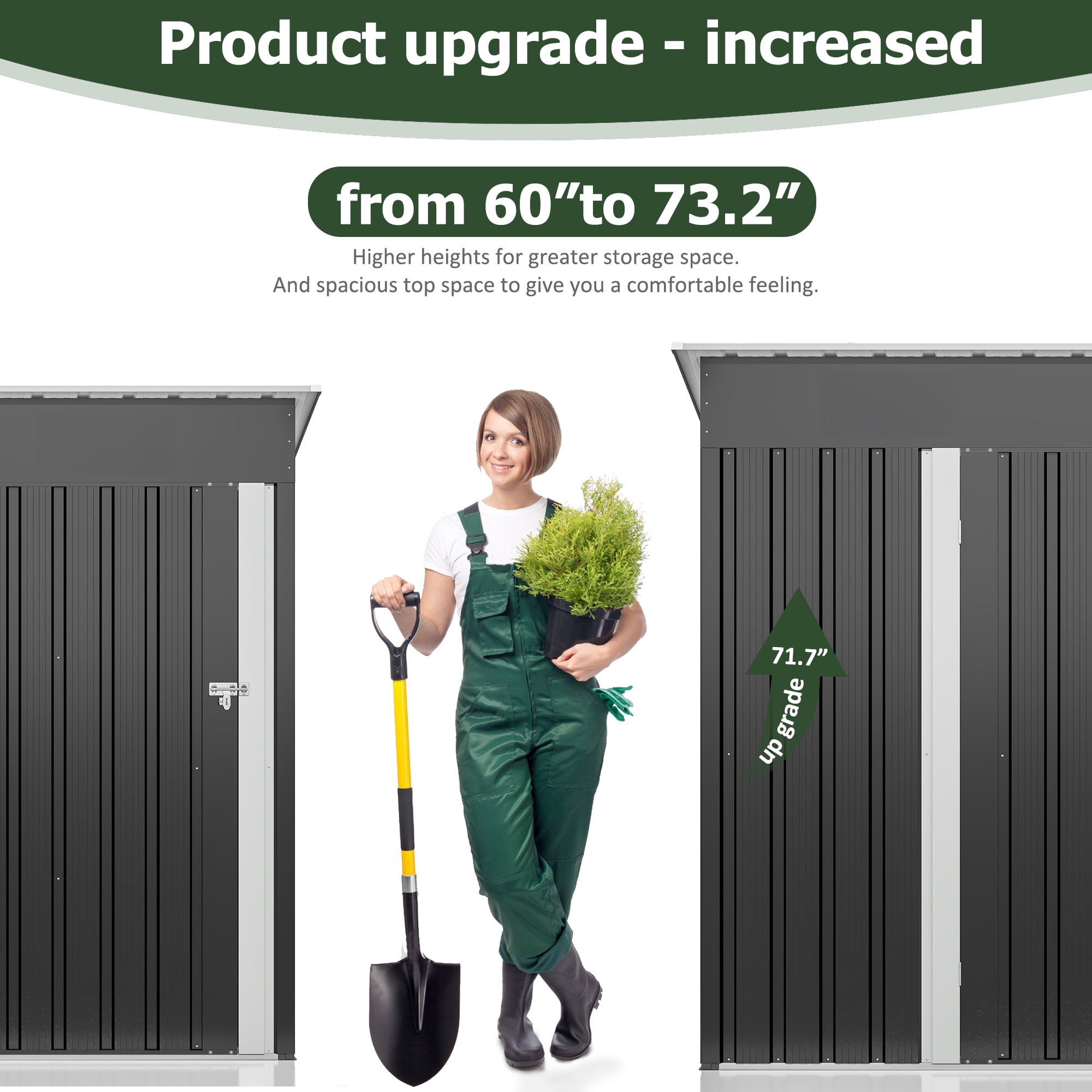 NETAJE 5'x3' Outdoor Metal Storage Shed with Updated Frame Structure and Lockable Doors for Backyard Garden Patio Lawn
