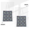 thumbnail image 3 of DouZhe Reusable Grocery Bags, Damask Colorful Leaves Lightweight Polyester Canvas Cloth Tote Bag for Travle Gym Shopping School, 15" x 16", 3 of 7