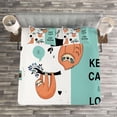 thumbnail image 3 of Ambesonne Animal Quilted Bedspread Set 3 Pcs, American Sloth Tribe, Queen Size, Multicolor, 3 of 3