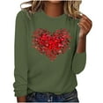 thumbnail image 2 of VgaVtl Long Sleeve Plus Size Tshirts Women Valentines Day Womens Tops Vacation Leisure Heart Graphic Loose Romantic Tops, 2 of 4