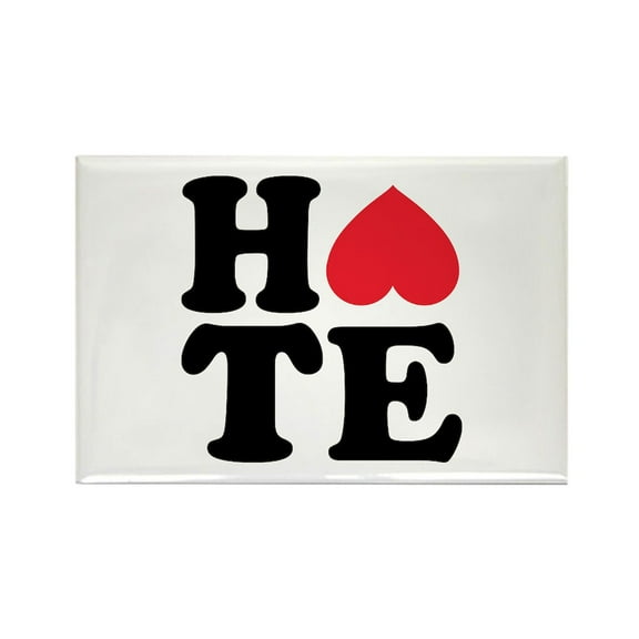CafePress - Hate - Rectangle Magnet, 2"x3" Refrigerator Magnet