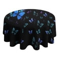 thumbnail image 4 of Black Butterfly Pattern Round Tablecloth 60"x60",Wrinkle Wipeable Table Cloth for Kitchen Dining Room Picnic Patio Party, 4 of 6