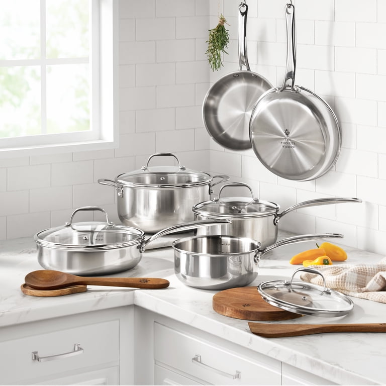 The Pioneer Woman 14-Piece Tri-Ply Stainless Steel Cookware Set