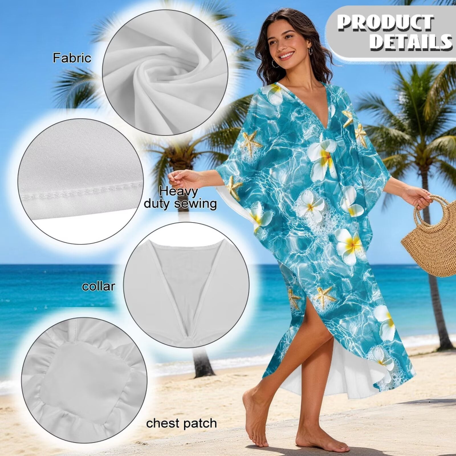Kirablend Leilani Oversized Batwing Kaftan Cover-Up